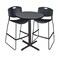 Cain Cain Caf e Table & Chair Sets, 30 W, 30 L, 42 H, Grey TCB30RNDGY4495BK - alternate 1